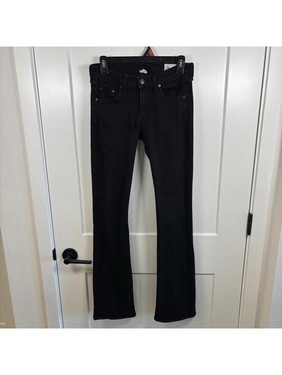 rag & bone Denim - Rag & Bone Stiletto Bootcut Jeans Womens 27 Coal Black Slim Denim Y2K Low Rise